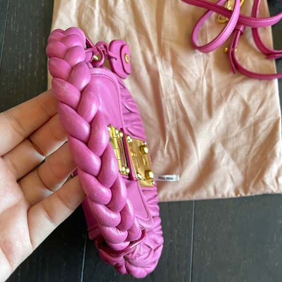 MIU MIU Miu Coffer pink matelasse nappa leather handbag crossbody bag w/dust bag - Picture 4 of 16